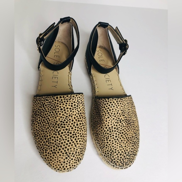 Sole Society Calf Hair Espadrille-Polka Sandals Size: 8M 38.5 - Picture 3 of 16